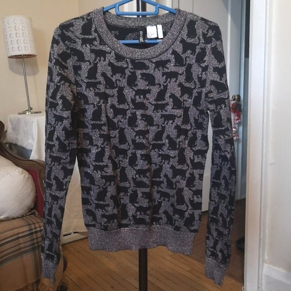 3/$20 H&M black cat pullover sweater - Picture 1 of 12